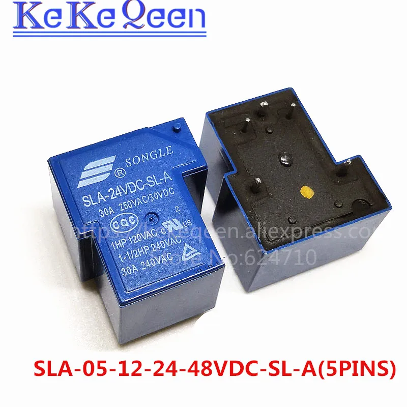 Мощность реле SLA-05VDC-SL-A SLA-12VDC-SL-A SLA-24VDC-SL-A SLA-48VDC-SL-A 5V 12V 24V 48V 30A 5PIN T90 группа нормально разомкнутый