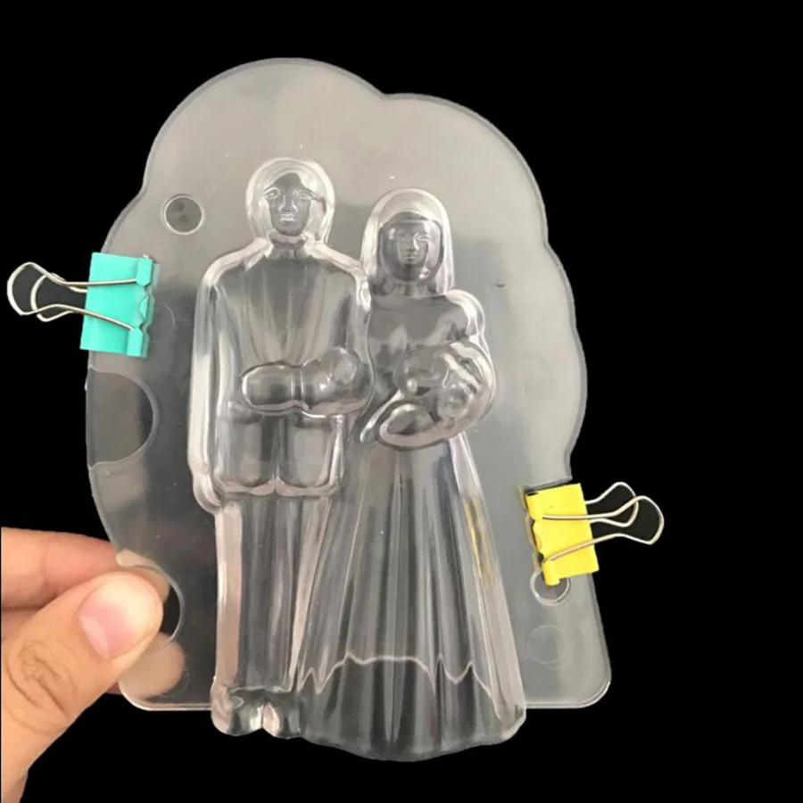 3D пластиковая Свадебная форма для невесты и жениха шоколада Сделай Сам ручной