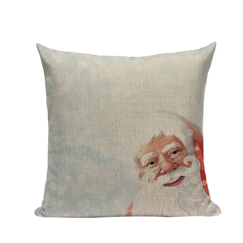 Наволочка Pumelo Tree рождественская с оленем  из хлопка и льна