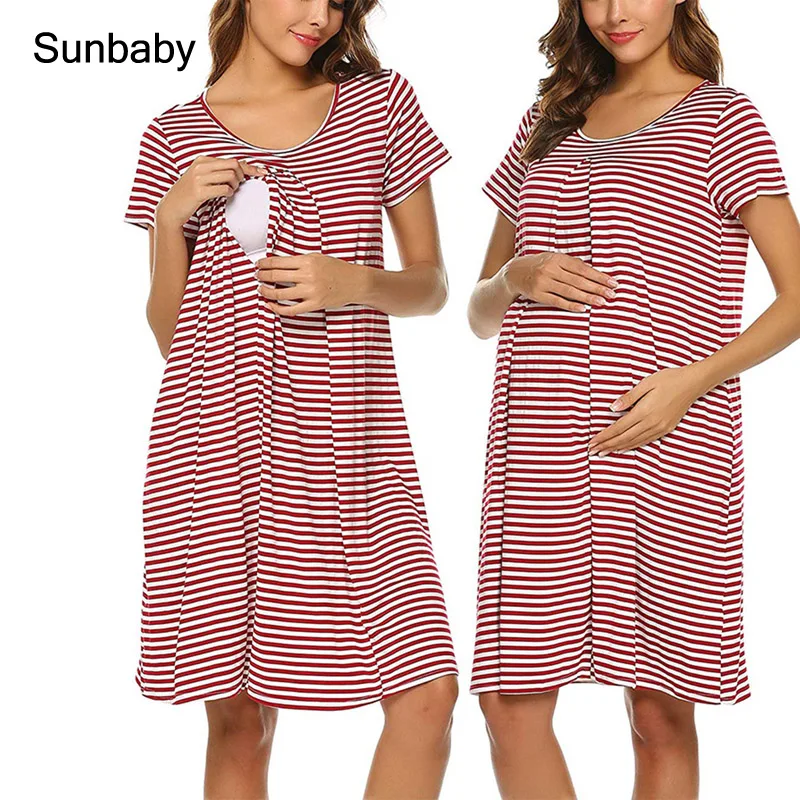 SUNbaby/платье для кормящих матерей Платье До Колена кормления грудью с короткими