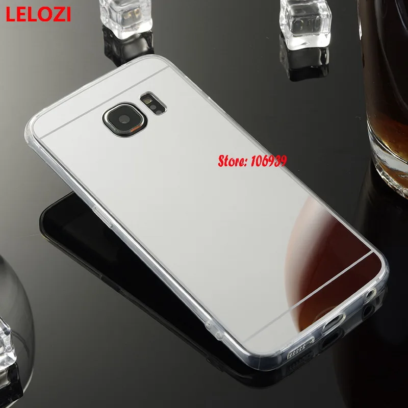 Lelozi гальванических мягкий ТПУ зеркало телефон Coque capinha случае Fundas чехол для Samsung
