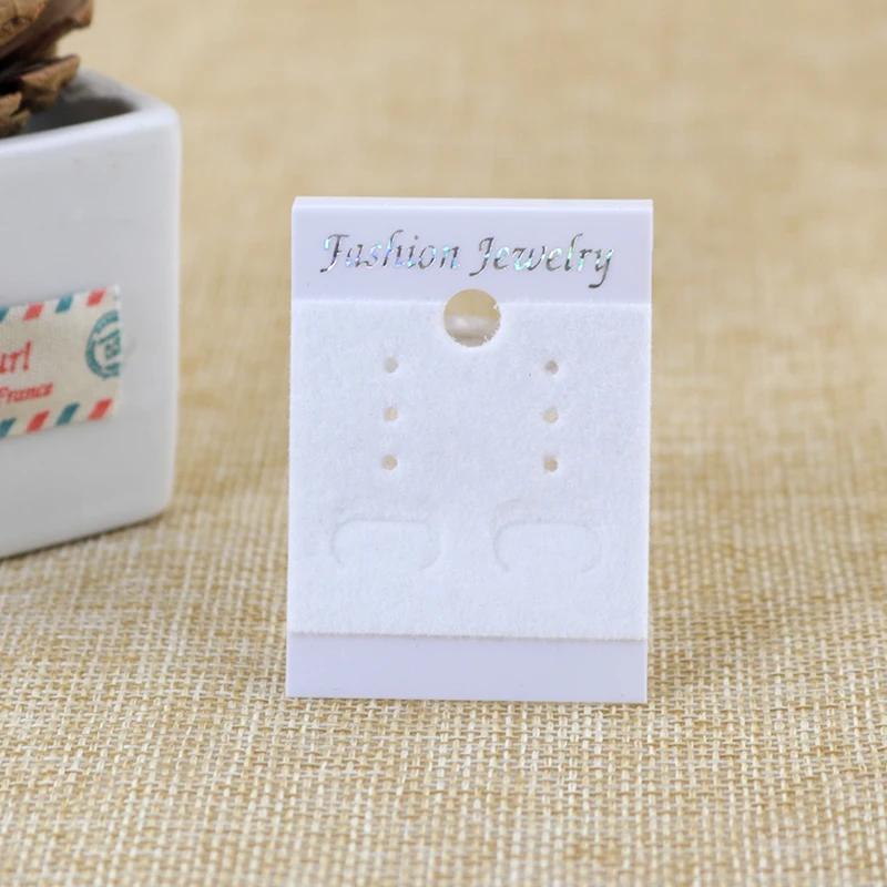 

Hot 1000pcs/lot Pack Plastic Card Fit Earring Jewelry Packaging & Display Earrings Displays Card White 3.7*5cm Wholesale