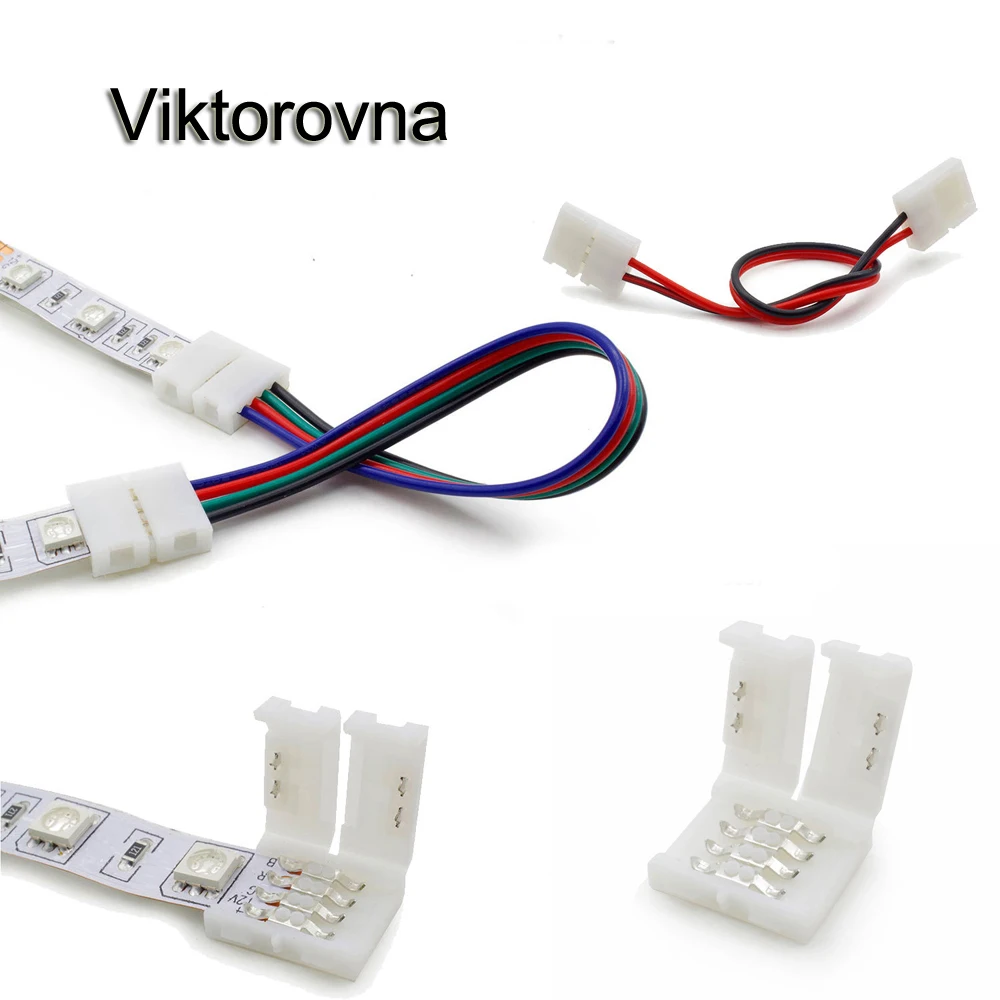 5 шт./лот 2Pin 4pin 5pin 8 мм 10 12 RGBW RGB один цвет без пайки светодиодный полоса печатная