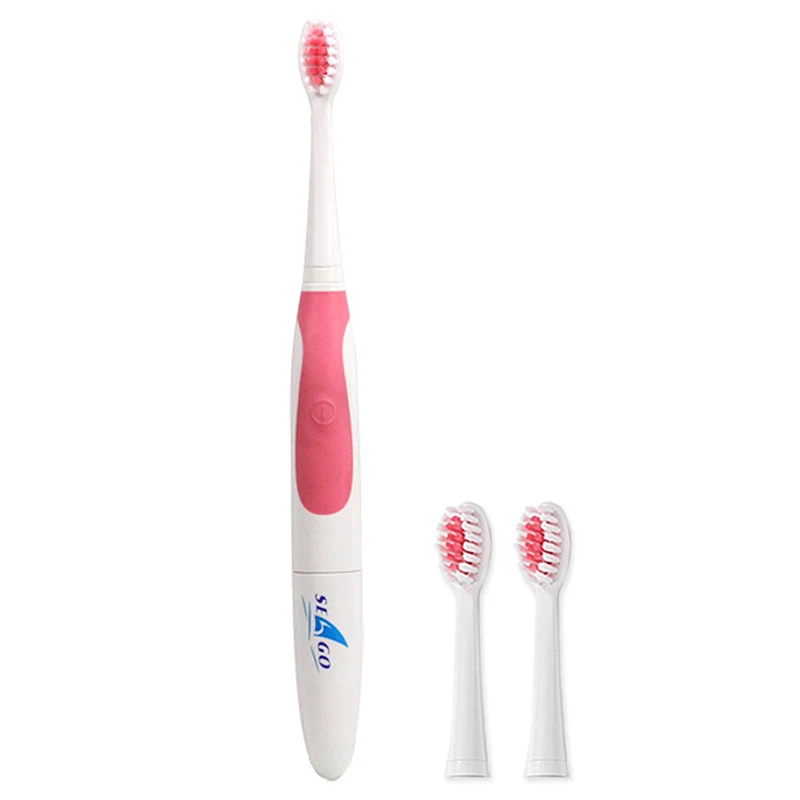 Rotary electric toothbrush adult Teeth whitening tool 3 brush heads IPX7 waterproo Oral cleaning appliance AAA battery 4 color | Бытовая