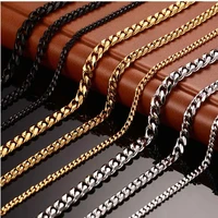 vintage long gold chain for men chain necklace new trendy gold color stainless steel thick bohemian jewelry colar male necklaces