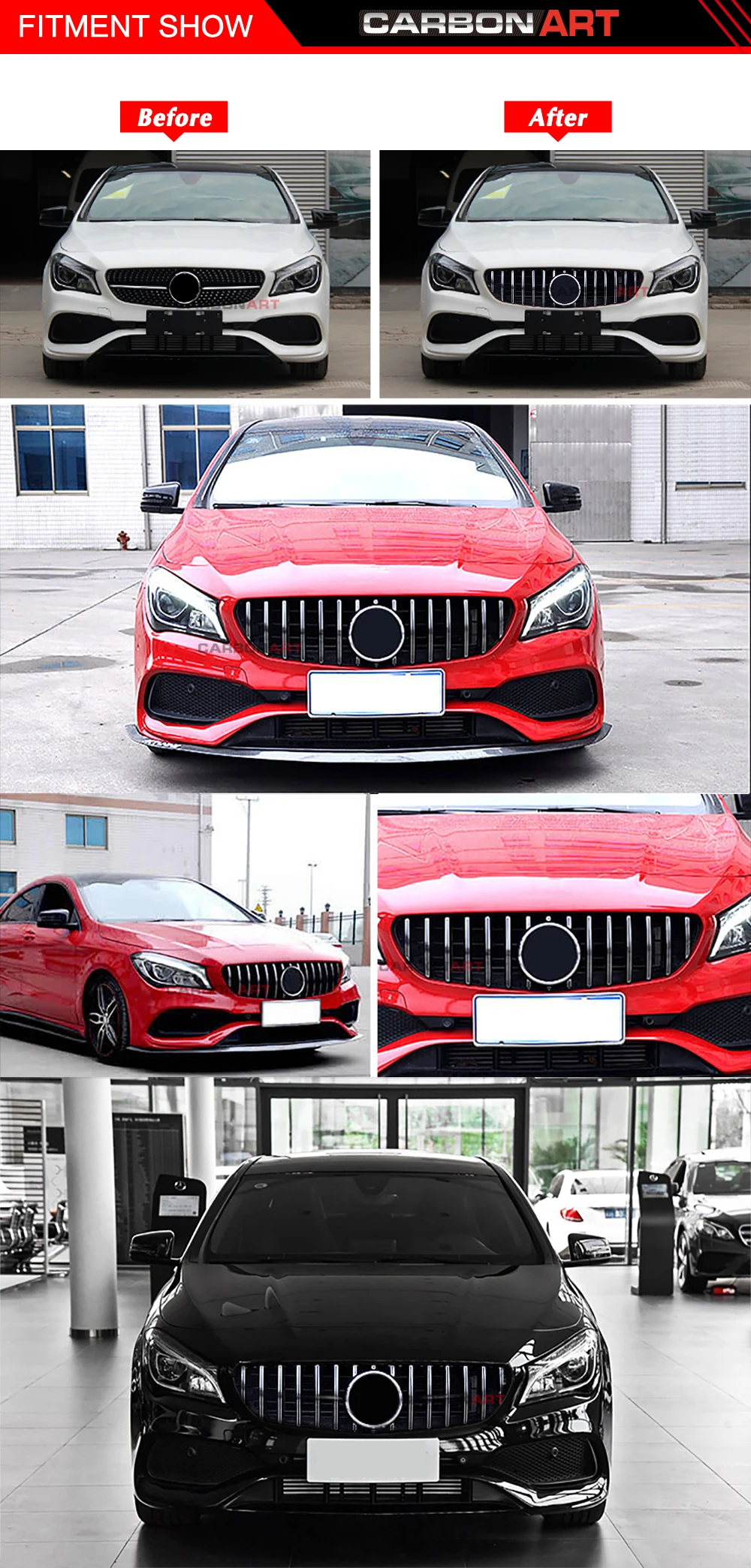 CLA W117 GT стиль решетка для Mercedes передний гриль для CLA класс W117 C117 CLA200 220 CLA260 300 2013