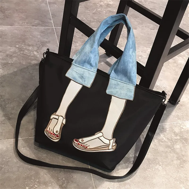 LJ ZULAWU нейлон Женщины плеча мешковатые брюки пакет Мода для девочек crossbody Сумочка
