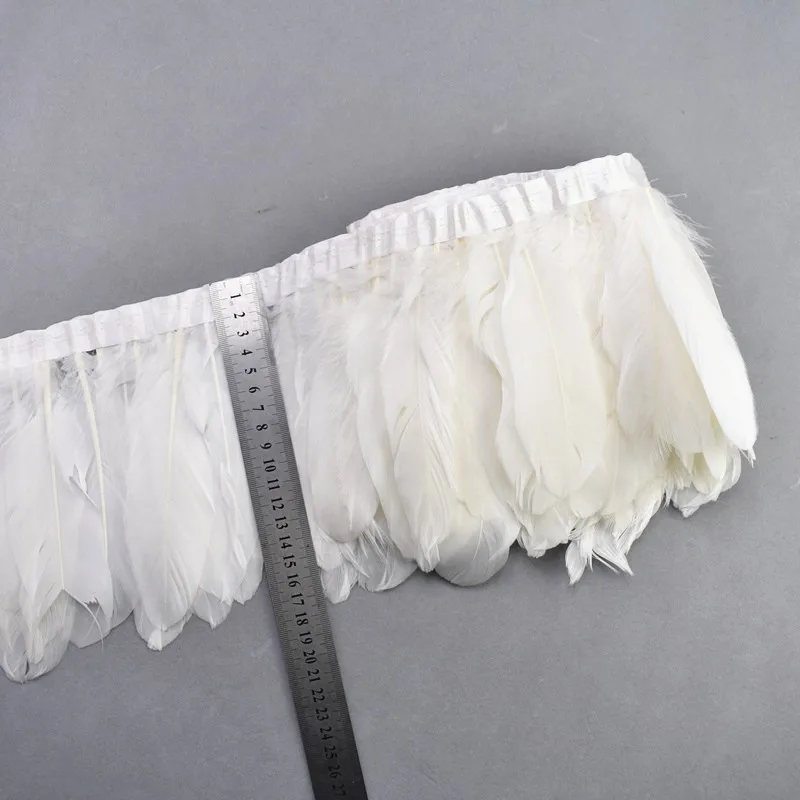 Width 15-20CM 1 м белые перья фазана индейки страусиные перья бахрома гусиные перья марабу для рукоделия для изготовления ювелирных изделий - Цвет: Width 15-20CM