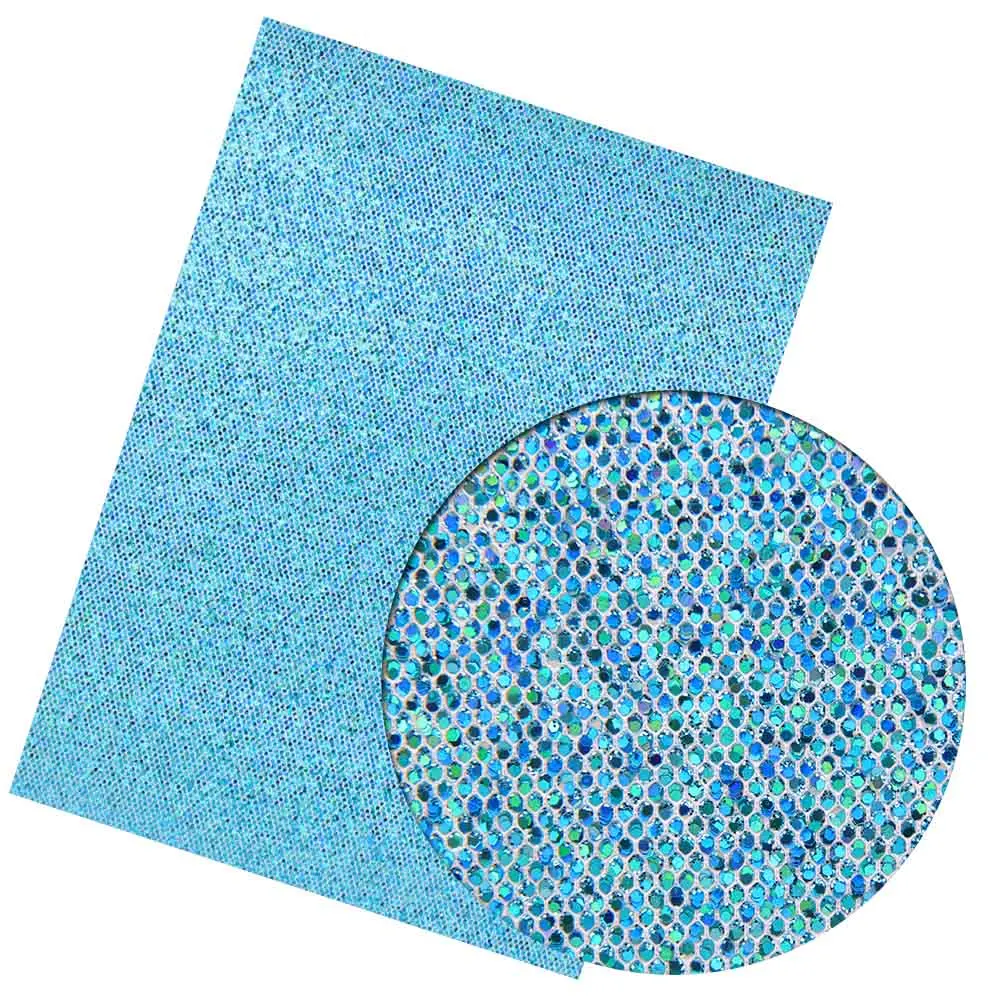 

IBOWS 22cm*30cm Shiny Laser Sequins Synthetic Leather Chunky Glitter Fabric Patchwork DIY Bags Shoes Accessories Fabric Material