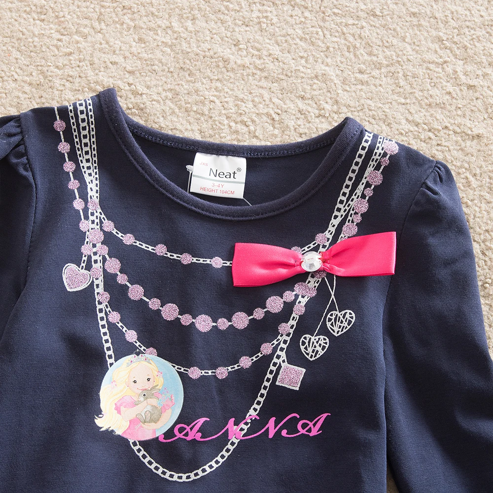 Осеннее платье для девочек vestidos infantil одежда детей детская с длинными рукавами и
