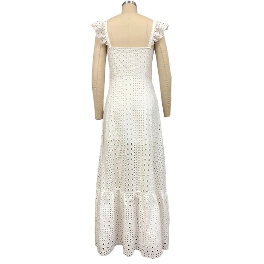 Женское богемное платье на бретельках летнее однотонное длинное макси