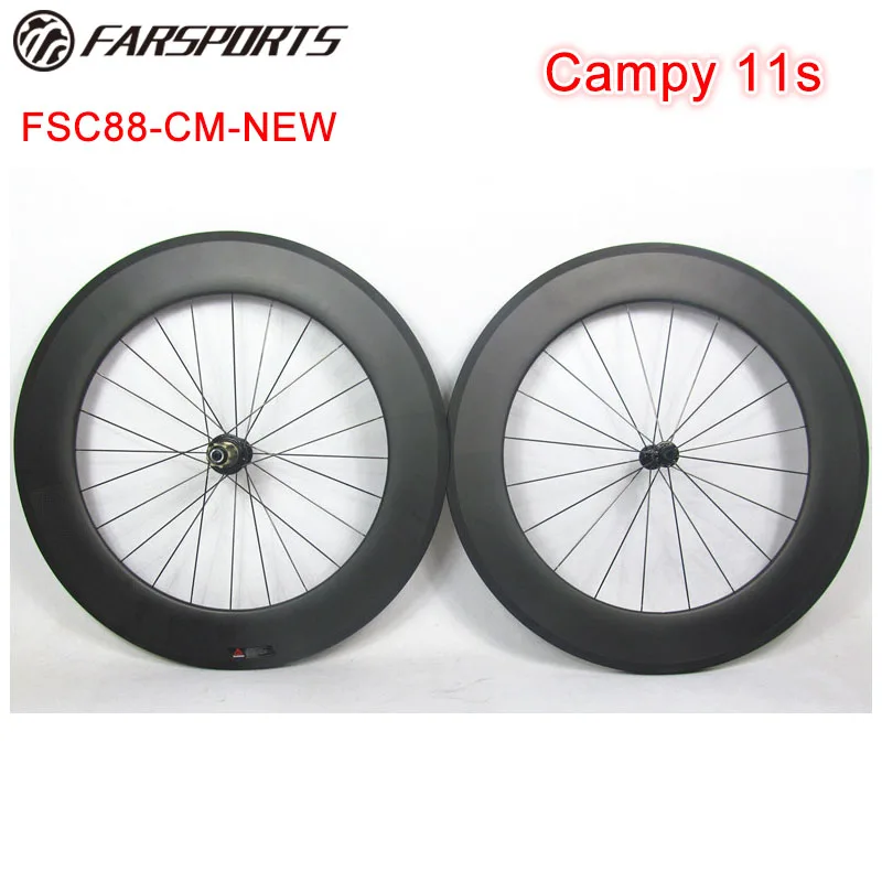 

High performance 700C 88mm carbon cycling wheelset, Farsports carbon bicycle wheelset internal holes with ED ceramic hubs