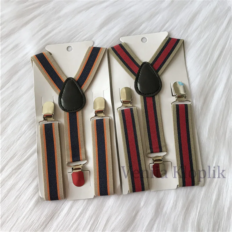 Детские модные подтяжки в полоску подвесной зажим для маленьких мальчиков на