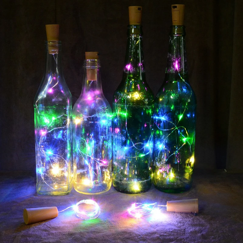 2 м 20 LED Медный провод Micro Звездное свет с бутылкой Фиксаторы для Стекло Craft бутылка