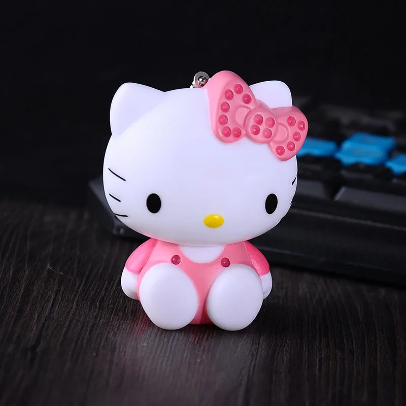 Милый мультяшный брелок из ПВХ с котом Hello Kitty кукла кожаный шнур держатель для