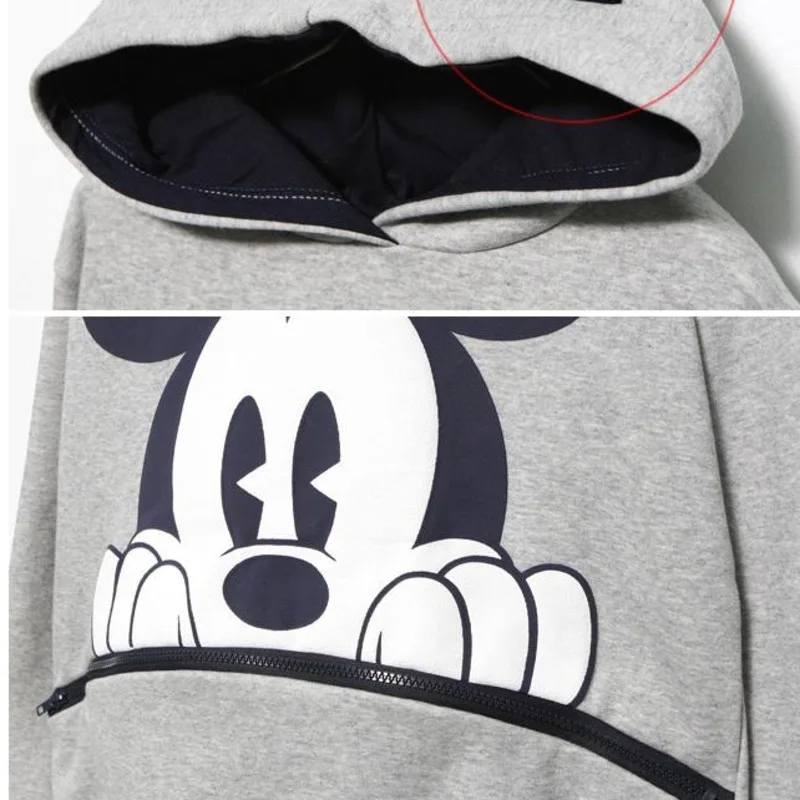 Костюм Минни Мышь с капюшоном Sweatershirt Косплэй корейский Для женщин Свободные