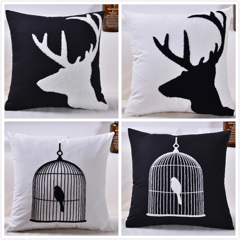 Наволочка с вышивкой в виде животных 18x18 дюймов 45x45 см|cushion cover|cushion cover patternpattern cushion