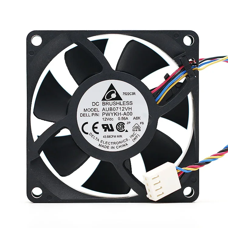 AUB0712VH 12V 0.56A 7CM 7025 4 проводной ШИМ вентилятор с контролем температуры для delta|Кулеры