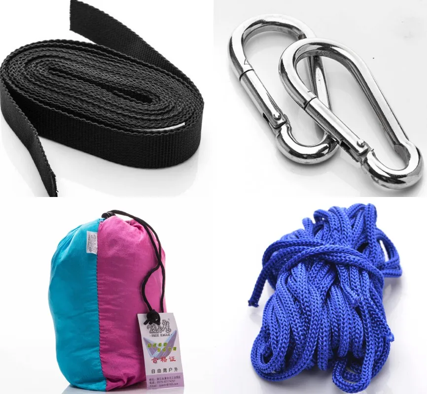

Portable Double Hammock High Strength Parachute Nylon Camping Mosquito Garden Swing With Mosquito Nets Hamacks