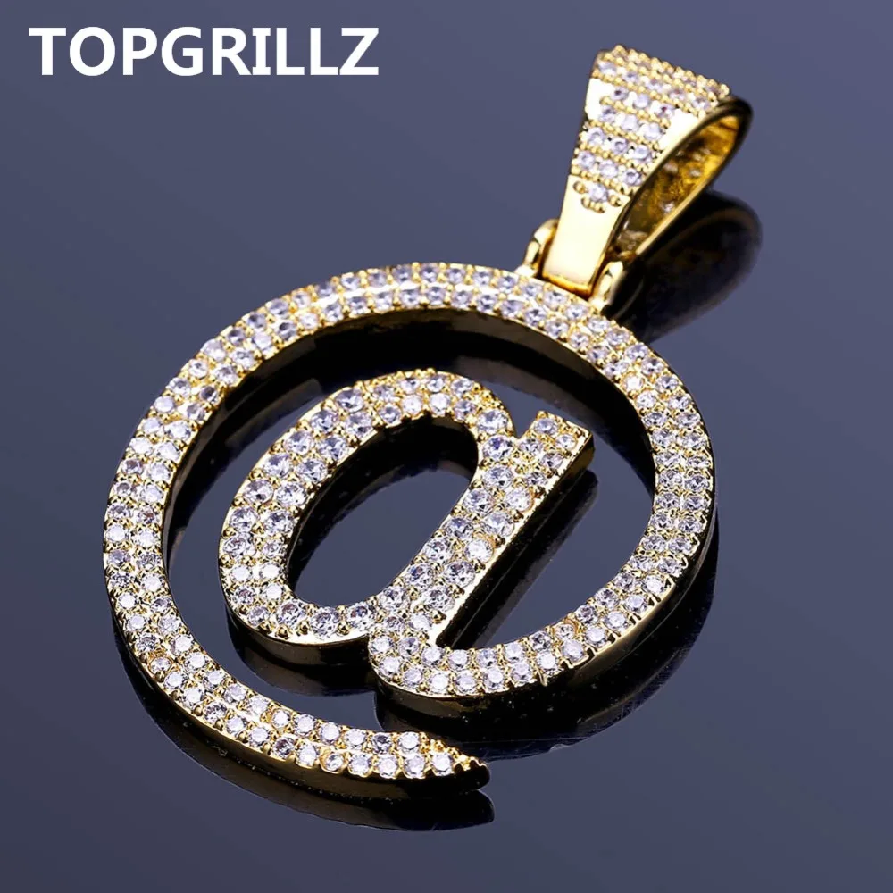 Ожерелье TOPGRILLZ в стиле хип хоп колье золотистого/серебристого цвета с кубическим