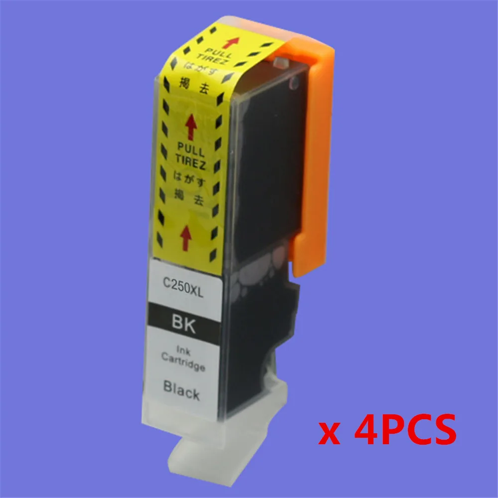 4BK Объемные чернила PGI 250 XL CLI 251XL чернильные картриджи, совместимые с Canon PIXMA MG7120 IP7220 MX722 MX922 MG5420 MG5422 Cartouche - Цвет: 4BK