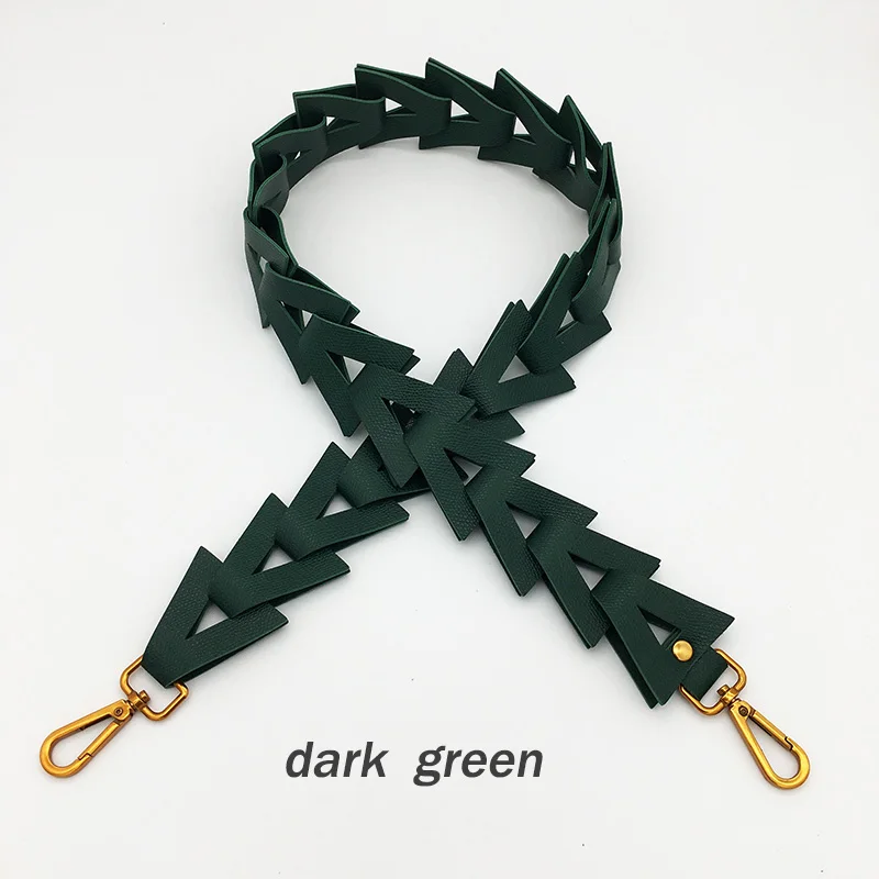 dark green Дамский сменный кожаный ремешок для сумки через плечо, аксессуары для сумок, ремешки на плечо для сумок, разноцветный длинный ремень ручной вязки - Цвет: dark green