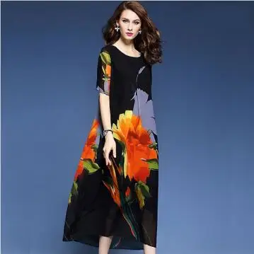 Женское длинное платье Boho ZN96 с цветочным принтом в этническом стиле для пляжной