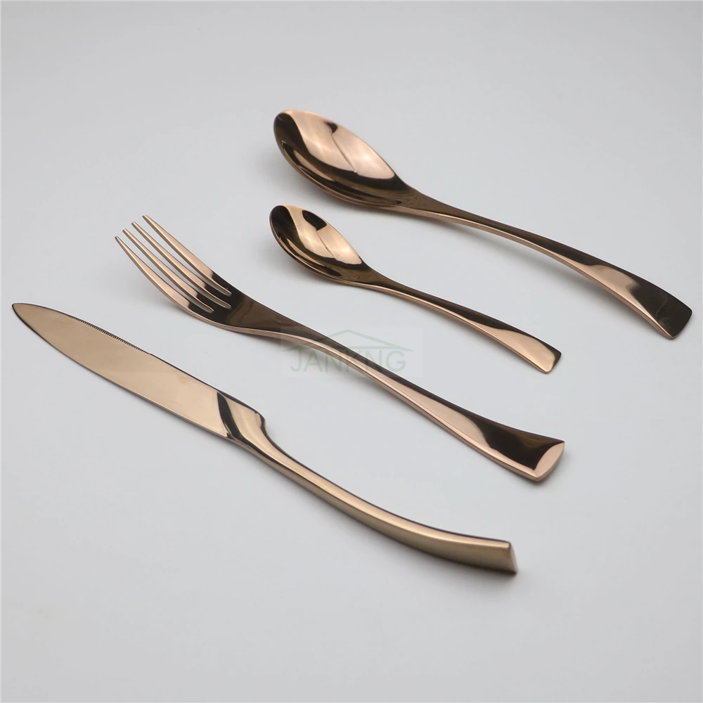 

JANKNG 24Pcs/Lot Rose Gold Cutlery Stainless Steel Tableware Set Cutlery Set Kitchen Tableware Knife Fork Dinnerware Set