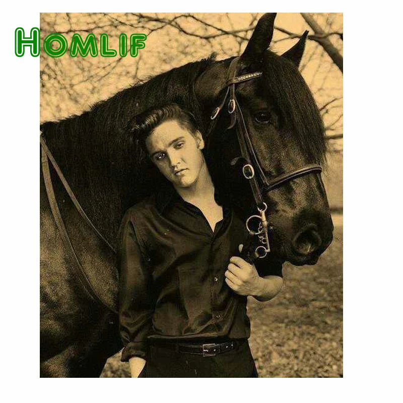 HOMLIF DIY diamond painting 5D square elvis embroidery cross stitch plastic crafts Rock and roll singer | Дом и сад