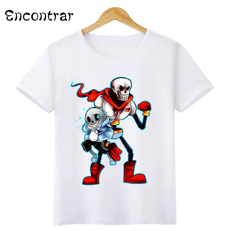 Детская футболка с рисунком игры «Undertale Sans» повседневные топы с короткими рукавами для мальчиков и девочек, детская забавная футболка HKP3053