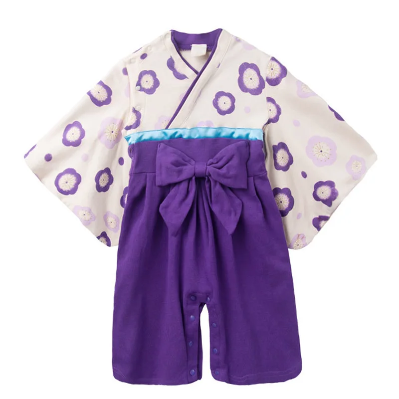 

Cute Japan Kimono Long Sleeve Cotton Newborn Baby Girl Romper Baby Costume Clothing Girls Clothes