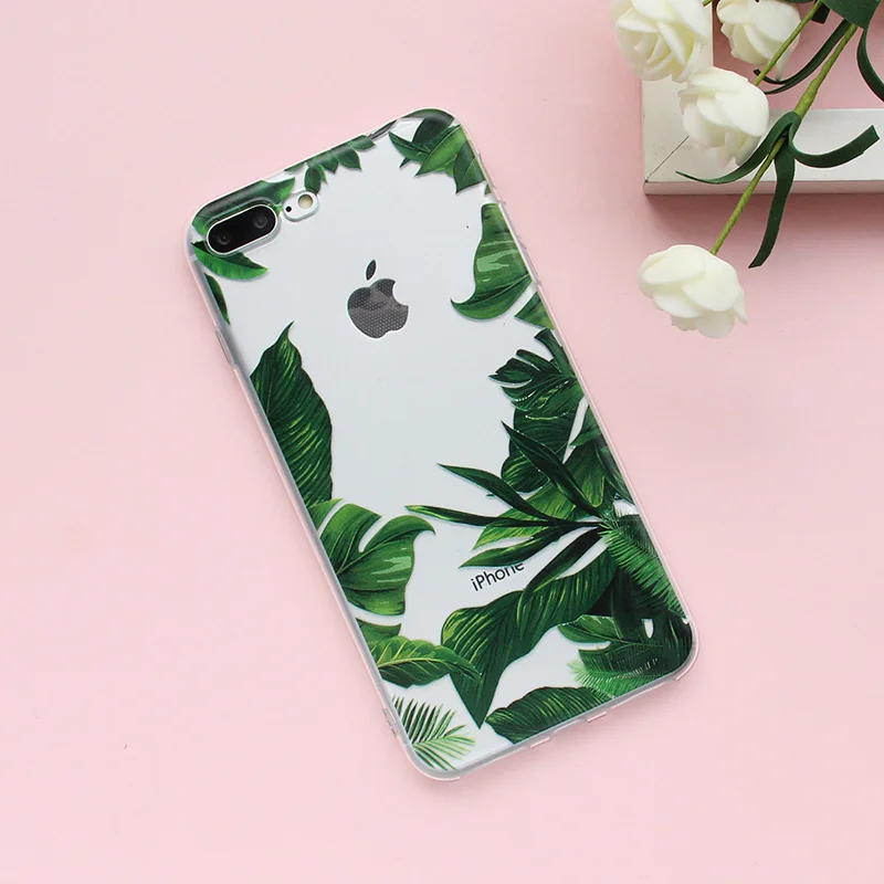 MISSCASE силиконовый чехол для телефона iPhone X 7 8 плюс листьев ясно coque Apple 6 6s 5 5S SE Дело
