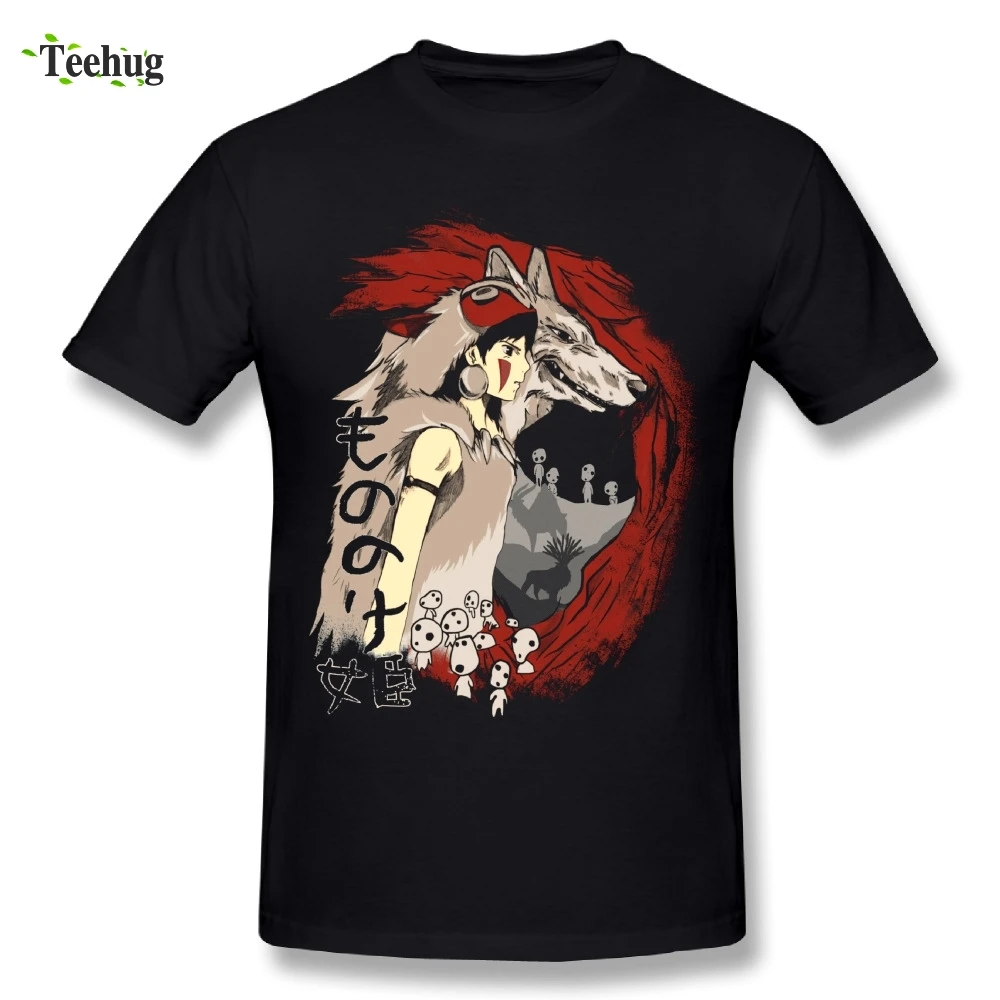 

2018 Men's Casual Princess Mononoke T-shirt 100% Cotton Tees Shirt