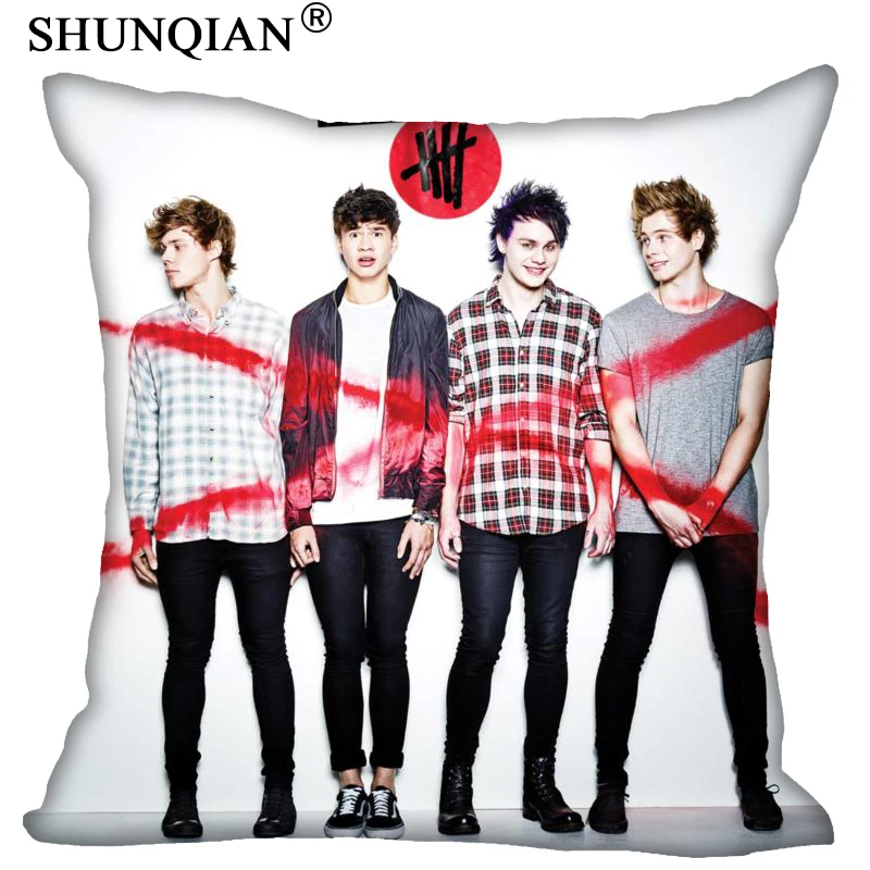 Наволочка на заказ 5 секунд лета квадратная искусственная Обложка (две стороны)