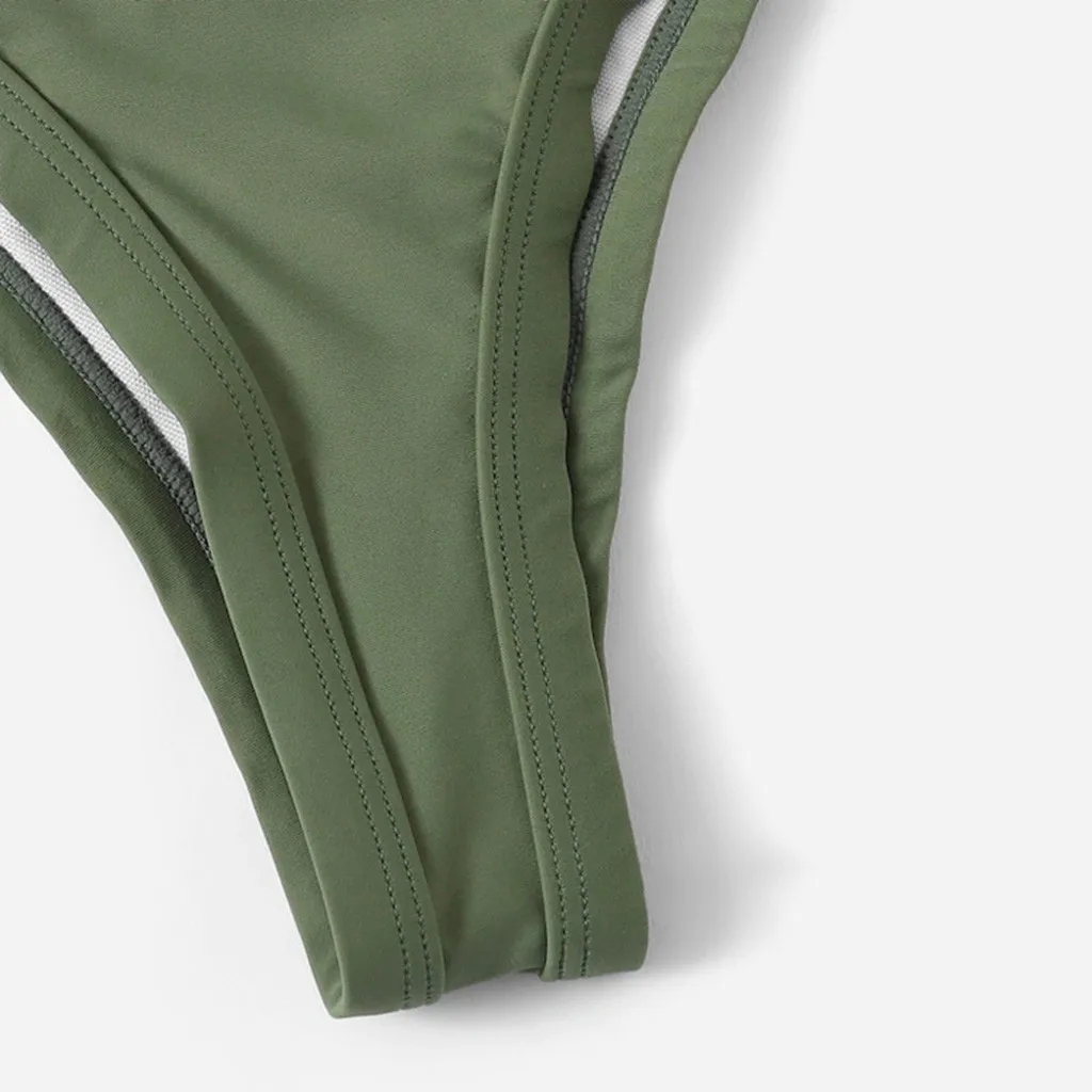 SAGACE комплект бикини с галстуком бабочкой купальник чистый цвет пуговицами