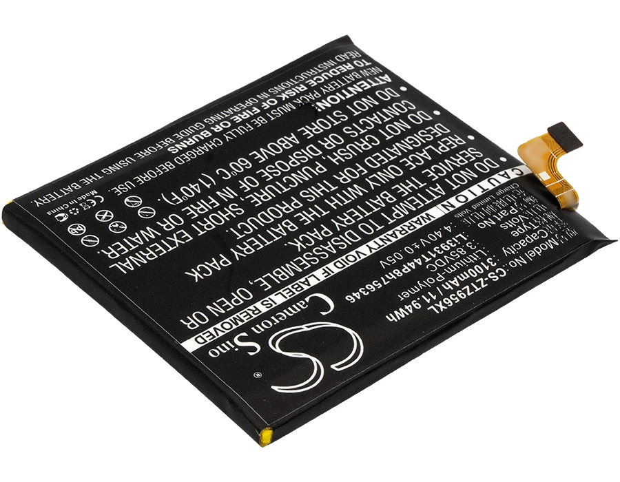 Аккумулятор Cameron Sino Li3931T44P8h756346 3100 мАч для ZTE a2017 U Axon 7 7s 8 Blade V8 Pro Z978 Z971 Grand X4 Z956|cameron
