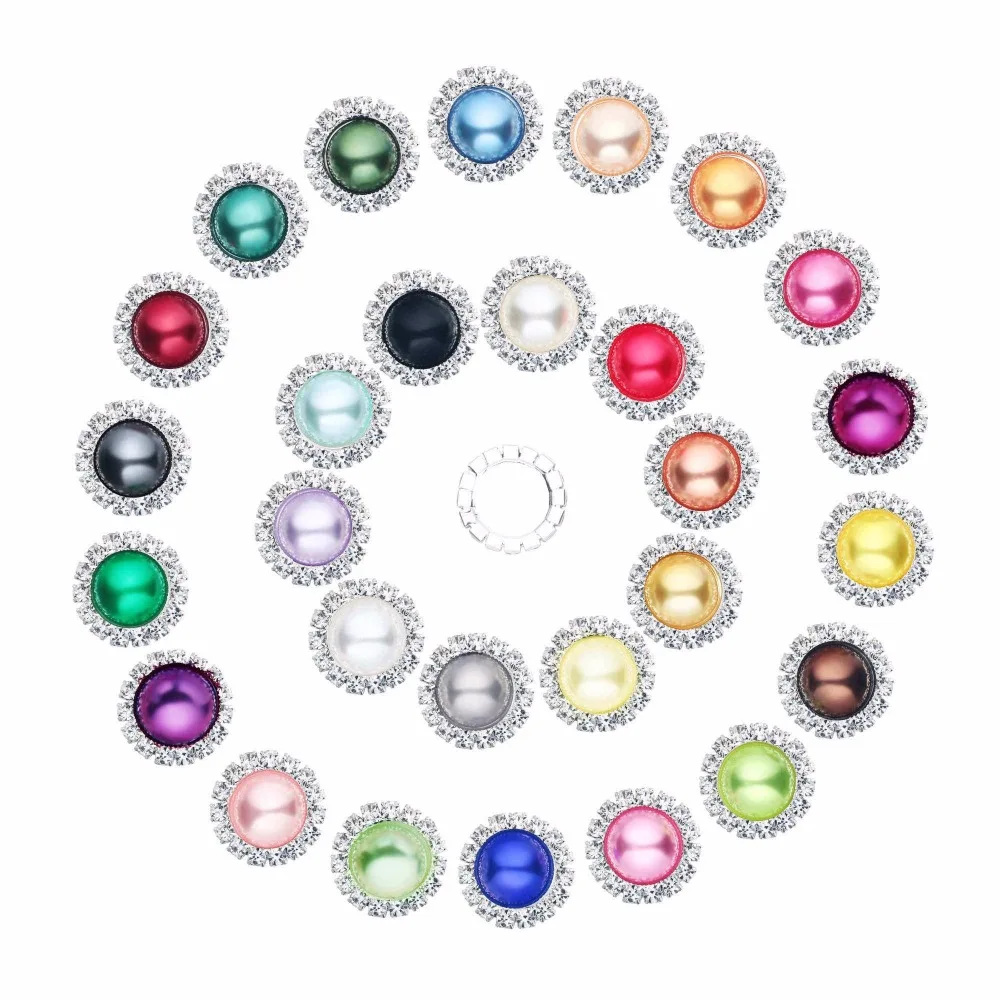 Пуговица со стразами Flatback 20 мм высококачественные украшения из жемчуга