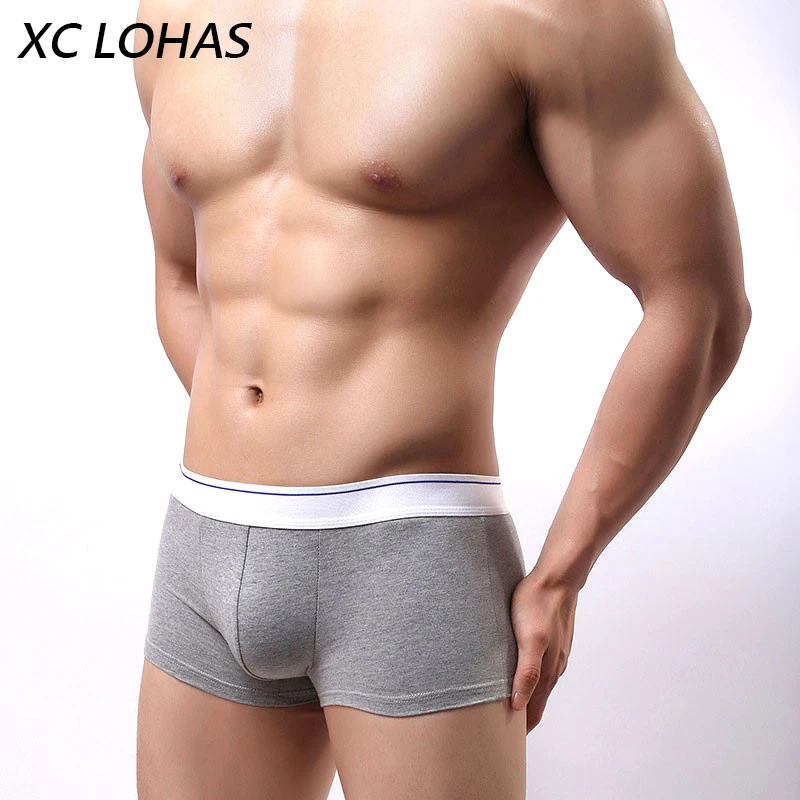 Сексуальное хлопковое Мужское нижнее белье боксеры дышащие Брендовые мужские