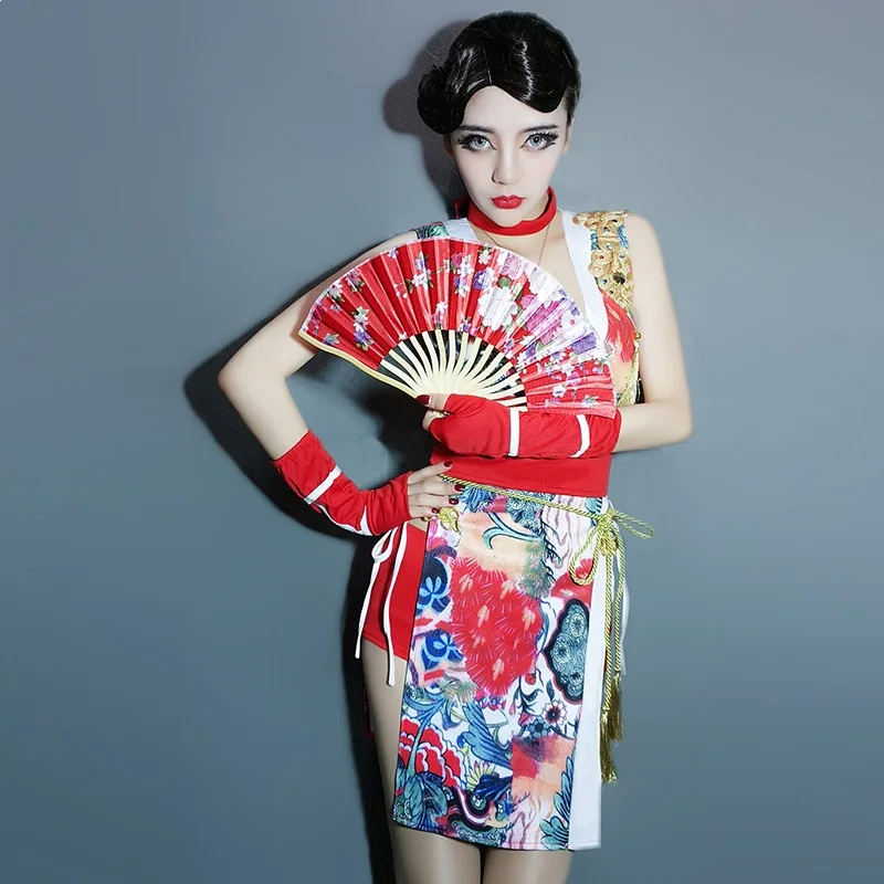 Женские костюмы для косплея певица Ретро стиль ведущий танцор Cheongsam Bar DJ
