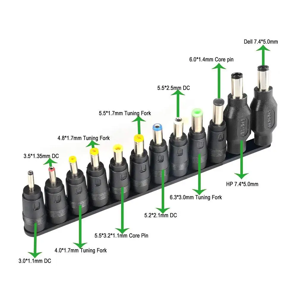 Laptop DC Power Adapter Kits 38 PCS Universal 5.5 mm x 2.1 AC Tips Connector for Lenovo Thinkpad Dell Sony | Электроника