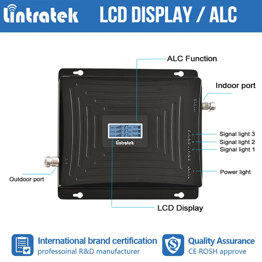Lintratek 2G 3g 4G GSM WCDMA UMTS DCS LTE 900 1800 2100 МГц трехдиапазонный сотовый усилитель