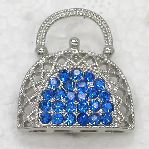 

Blue Rhinestone Handbag Pin brooches C130 B