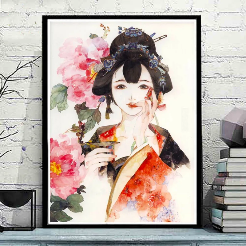 Картина по номерам DIY дропшиппинг 40x50 60x75 см древний стиль Красная Женщина фигура