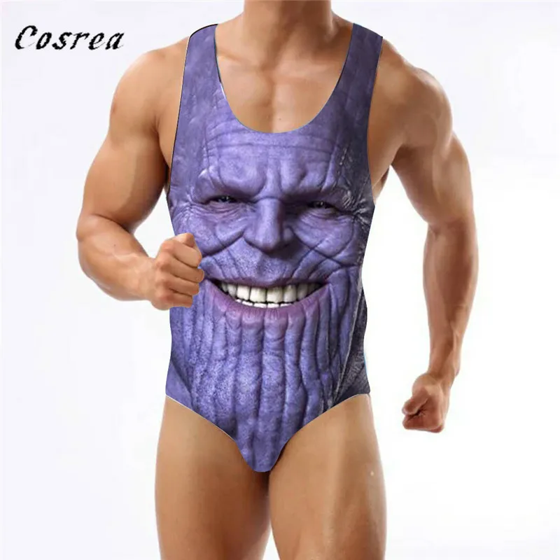 Костюм для косплея Endgame Thanos Цельный купальник женщин сексуальный летний мужчин