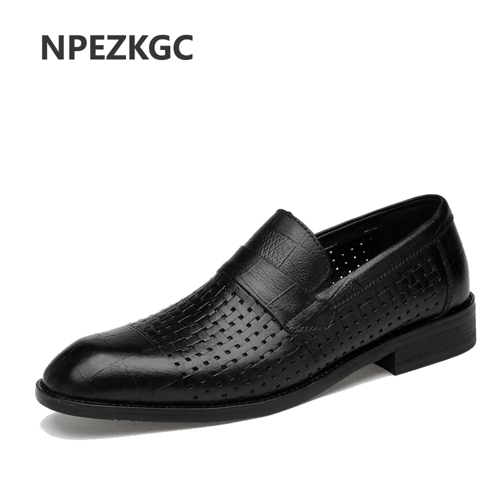 

Summer Autumn Pointed Toe Mens Dress Shoes 2019 Breathable Black Wedding Shoes Formal Suit Office Shoes Man Leather Shoe