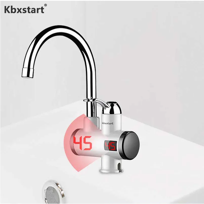 

Электрический смеситель для воды Kbxstart, кухонный кран с евровилкой, с мгновенным проточным нагревом, без резервуара для хранения
