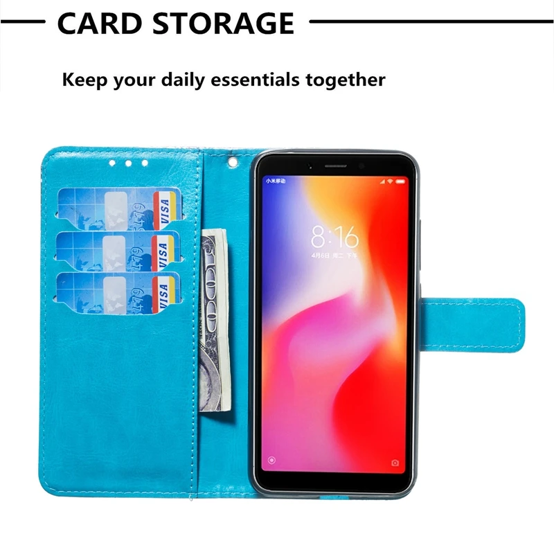 Чехол-бумажник из искусственной кожи s для Xiaomi Redmi 6A, чехол Xiomi Redmi6 6A, роскошный флип-чехол для телефона, чехол для Xiaomi Redmi 6A 6 A A6, чехол