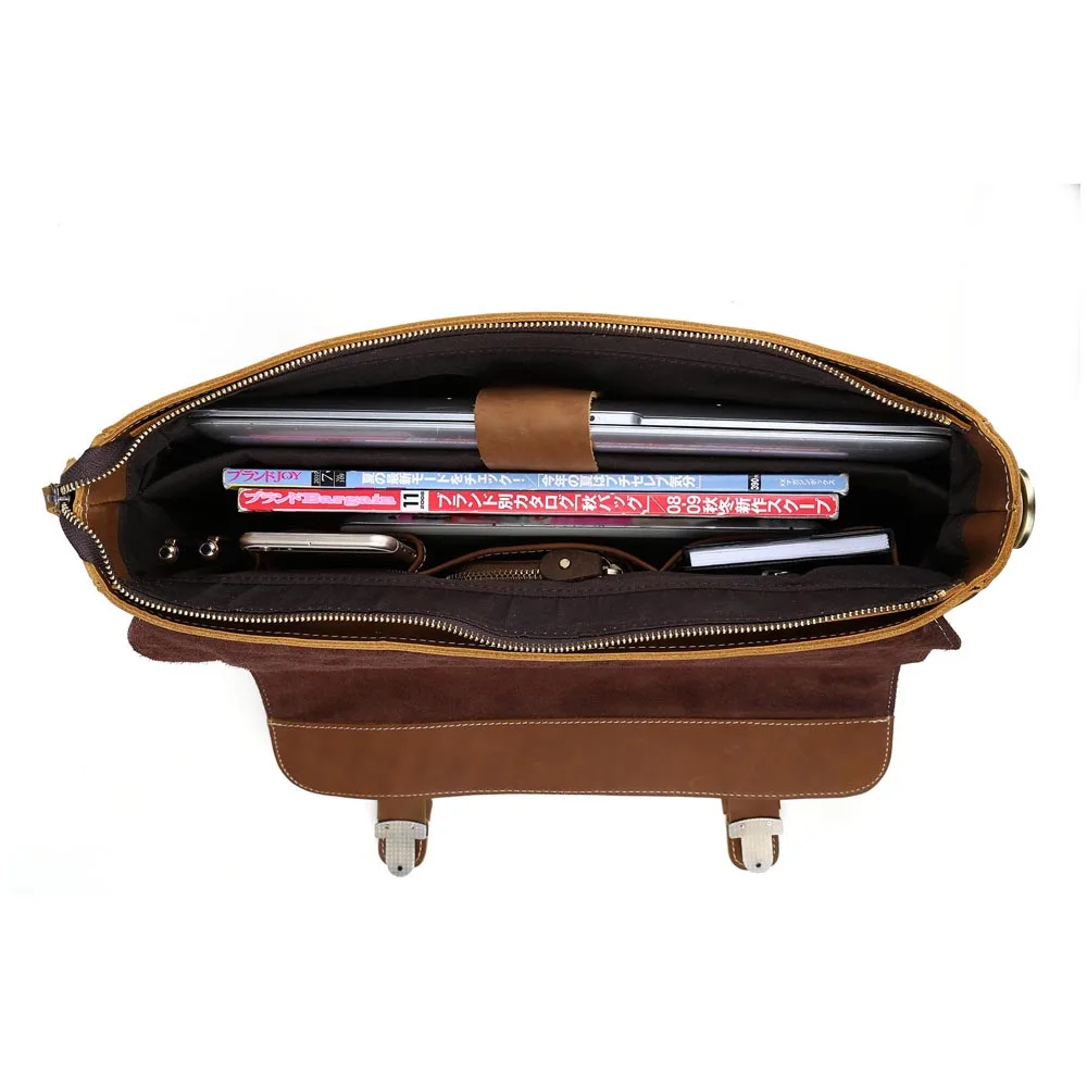 Сумка-мессенджер для ноутбука TIDING большой портфель из натуральной кожи в