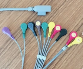 2 шт./лот совместимый Новый JincoMed Holter кабель 10 проводов IEC/AHA Snap recorder ECG 11PIN для