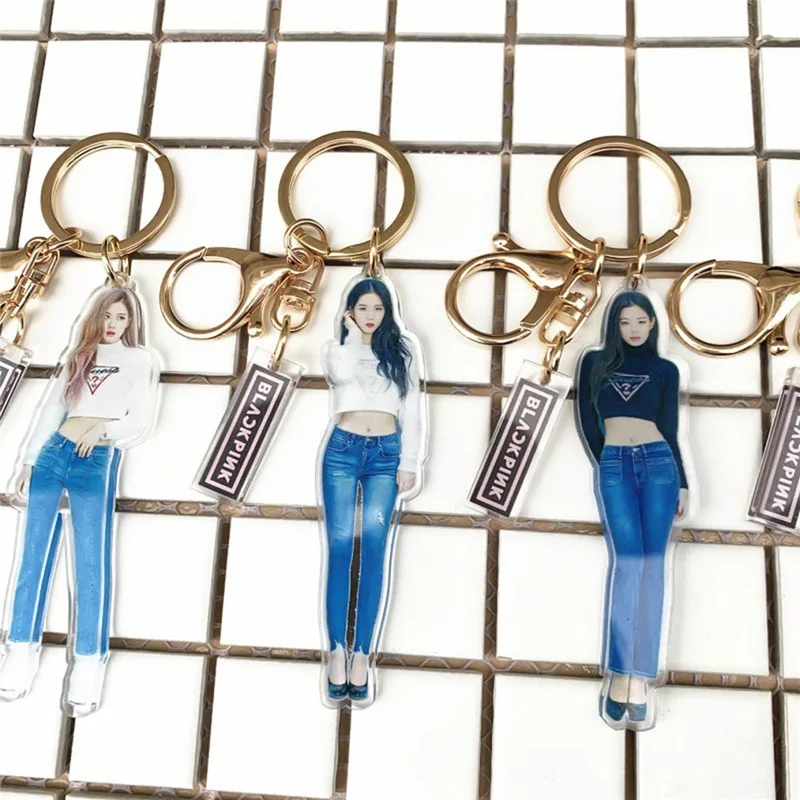 Новая мода брелок Kpop Blackpink квадратная сумка подвеска держатель для ключей милый акриловый брелок аксессуары ювелирный подарок